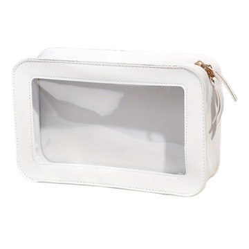 Прозрачная и водонепроницаемая дорожная косметичка с прозрачным окошком, белая