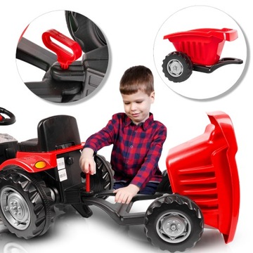 OGROMNY TRAKTOR TRAKTOREK XXL NA PEDAŁY PRZYCZEPA DLA DZIECKA JEŹDZIK