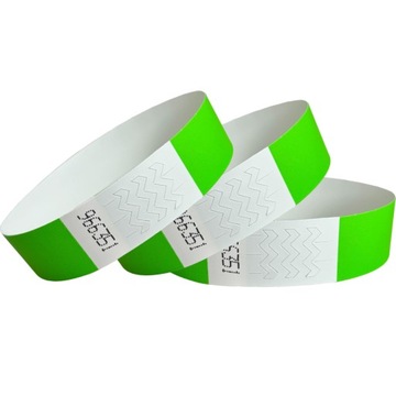 OPASKI NA RĘKĘ IDENTYFIKACYJNE WEJŚCIOWE 19MM KOLOR NEONOWY ZIELONY