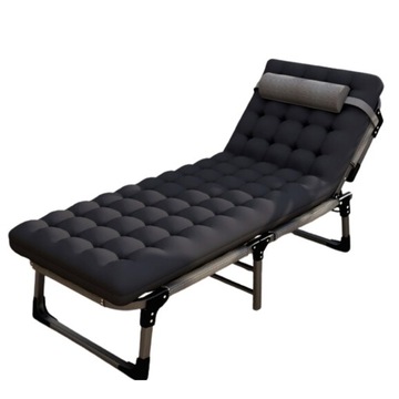 Łóżko składane biznesowe Kanadyjka premium 193 cm x 68 cm czarny