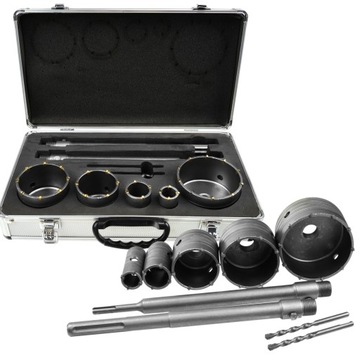 НАБОР КОРОНОЧНЫХ ПИЛОВ ДЛЯ БЕТОННЫХ СТЕН 9 шт.