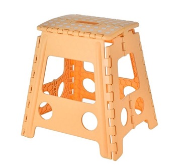TABORET SKŁADANY STOŁEK WIELOFUNKCYJNY KRZESEŁKO H39 cm BEŻOWY