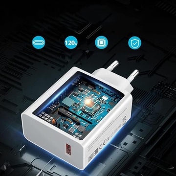 БЫСТРОЕ ЗАРЯДНОЕ УСТРОЙСТВО 120 Вт ДЛЯ XIAOMI HONGMI USB TYPE-C + КАБЕЛЬ
