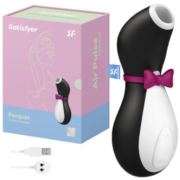 Стимулятор клитора Pro Penguin Next Generation, черный и белый