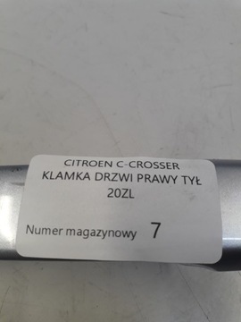 CITROEN C-CROSSER KLIKA DVEŘE PRAVÝ ZADNÍ