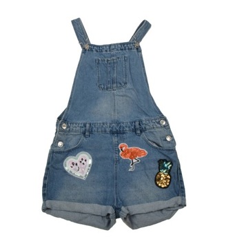 DENIM JEANSOWE SPODENKI OGRODNICZKI _ 12-13 LAT