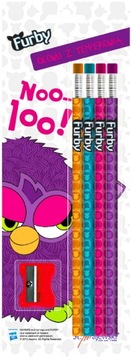 FURBY - OŁÓWEK Z GUMKĄ - 4szt. + TEMPERÓWKA