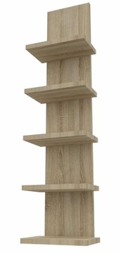 Półka wisząca panel ścienna 5 półek mocowanie niewidoczne 100 cm dąb sonoma
