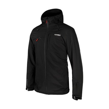 KURTKA ZIMOWA MĘSKA KAPTUR SOFTSHELL ALPINUS WODOODPORNA BLACK CAUSSES XXL