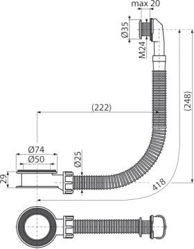 ПЕРЕЛИВ ДЛЯ РАКОВИНЫ, ХРОМ