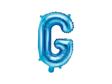 BALON FOLIOWY 35cm, LITERA G NIEBIESKA URODZINY