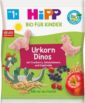 HiPP BIO Chrupki Zbożowe Dinozaury z Owocami