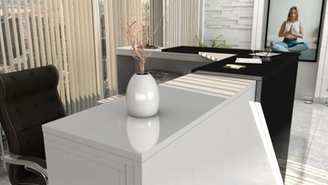 Nowoczesna Lada recepcyjna R175 190x150cm LED