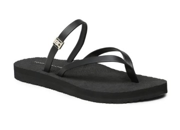 TOMMY HILFIGER JAPONKI DAMSKIE CZARNE WSUWANE Z LOGO 39 3P8G6*