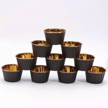 Формочки для маффинов, чашки для маффинов, ЧЕРНОЕ ЗОЛОТО, 50 шт.