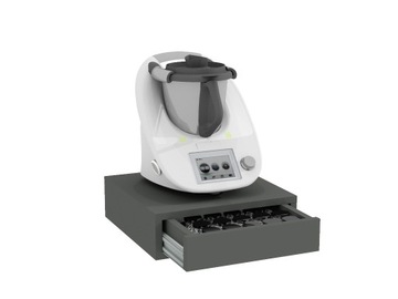 Podstawka pod Thermomix z szufladą, Organizer kuchenny Szary 35x35 cm