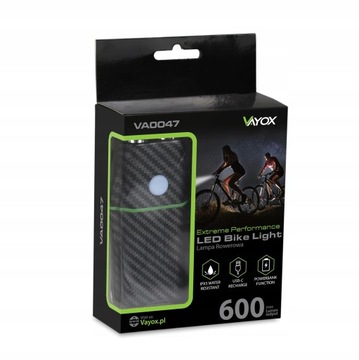 LAMPKA ROWEROWA PRZÓD LED USB LAMPA PRZEDNIA VAYOX