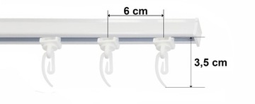 Karnisz sufitowy pojedynczy SZYNA SUFITOWA ŚCIENNA ALUMINIOWA biała 440 cm