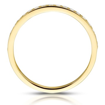 Złota obrączka pierścionek z cyrkoniami 333 8K