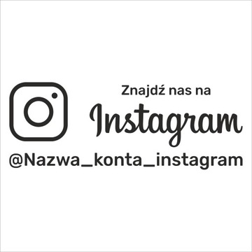 Naklejka znajdź nas na INSTAGRAM z nazwą konta