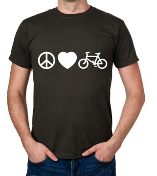 koszulka PEACE LOVE BIKE prezent