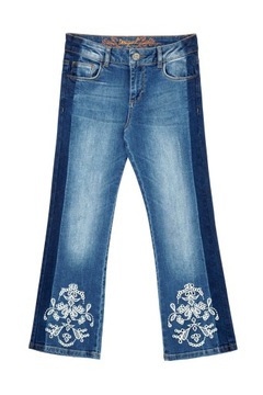 SPODNIE JEANSY DESIGUAL NIEBIESKIE HAFTY R 24