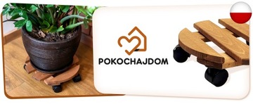 PODEST PODSTAWKA DREWNIANA POD KWIATEK DONICĘ DONICZKĘ NA KÓŁKACH SOLIDNA