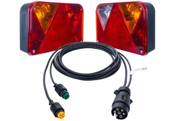 Lampy z wiązką tylne 4m 7pin komplet do przyczepki