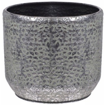 DONICA OSŁONKA DONICZKA METALOWA SREBRNA L