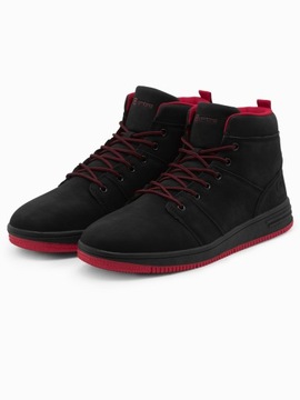 Buty męskie ocieplane sneakersy za kostkę czarne V2 OM-FOSH-0123 40