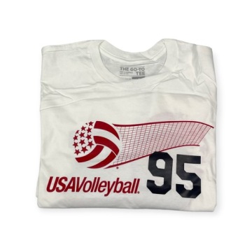 Мужская белая футболка ADIDAS VOLLEYBALL USA M 95