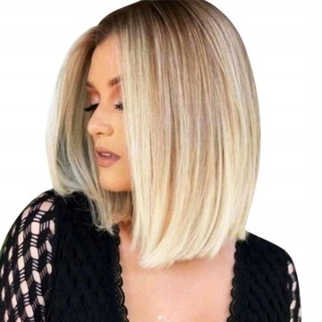 Moda naturalne blond puszyste włosy tresek perukę