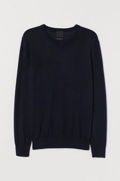 Sweter z domieszką wełny Merynosów 50 % H&M r.L MERINO WOOL