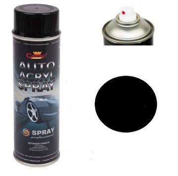 CHAMPION SPRAY AUTO ACRYL CZARNY POŁYSK 500ml FELGI KOŁPAKI