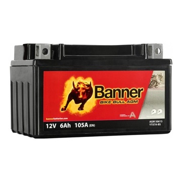 AKUMULATOR BANNER BIKE BULL AGM BTX7A-BS YTX7A-BS MTX7A-BS 12V 6AH 105A