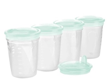 BABYONO POJEMNIKI DO PRZECHOWYWANIA POKARMU 4 SZT. 200ML Z USTNIKIEM