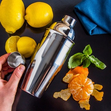 ШЕЙКЕР BARTMAN ДЛЯ НАПИТКОВ КОКТЕЙЛЕЙ ШЕЙКЕР 500МЛ СТЕКЛО 0.5Л СЕРЕБРЯНЫЙ