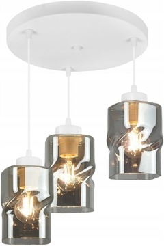 LAMPA WISZĄCA AURA PLAFON SUFITOWY BIAŁY ŻYRANDOL SZKLANE KLOSZE LED