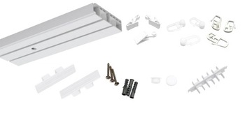 Двойной потолочный карниз ПВХ, 150 см, потолочный рельс II TRACK
