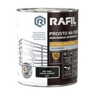 RAFIL Prosto Na Rdzę Mat RAL9005 0,75L