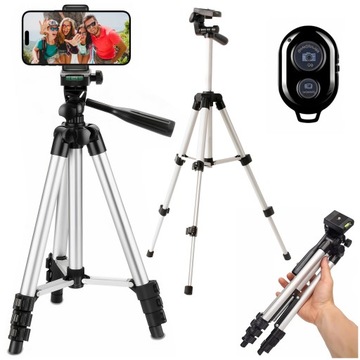 STATYW 4w1 TRIPOD PILOT UCHWYT NA TELEFON DO SELFIE BLUETOOTH 105CM STOJAK