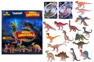 DINOZAUR FIGURKA WZORY JURASSIC DLA DZIECI 16 szt.