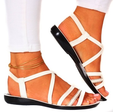 SANDAŁY DAMSKIE SPORTOWE NA LATO LEKKIE PŁASKIE