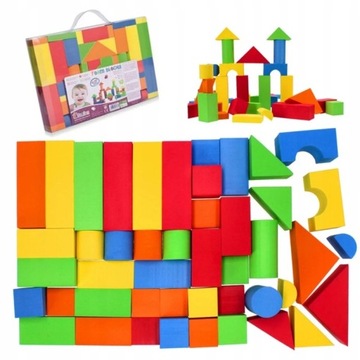 KLOCKI PIANKOWE PUZZLE KOLOROWE 46 ELEMENTÓW DLA BOBASA