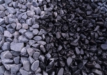 Крупная черная итальянская галька NERO EBANO 4-6см 25кг