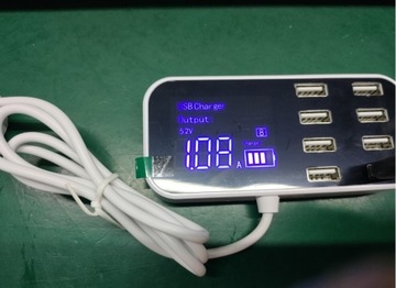 АВТОМОБИЛЬНОЕ ЗАРЯДНОЕ УСТРОЙСТВО 8IN1 8XUSB МНОГОПОРТОВОЙ ИСТОЧНИК ПИТАНИЯ С ЖК-ДИСПЛЕЕМ