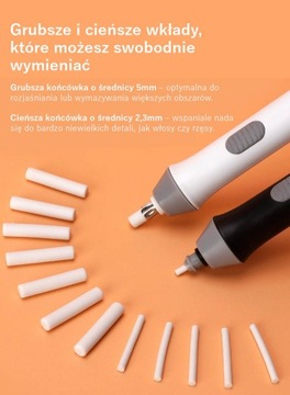 Электрический ластик 22 шт. 2,3 мм и 5 мм TENWIN +4x AAA