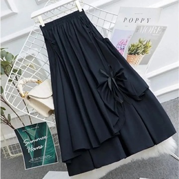 Корейская мода трапециевидной формы с эластичной высокой талией и однотонным воротником