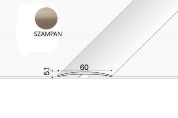 Listwa progowa A70 60mm EFFECTOR Szampan 93cm