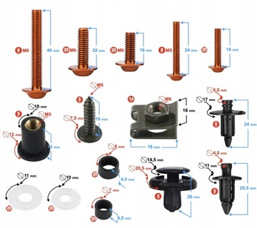 Универсальные оранжевые алюминиевые винты обтекателя